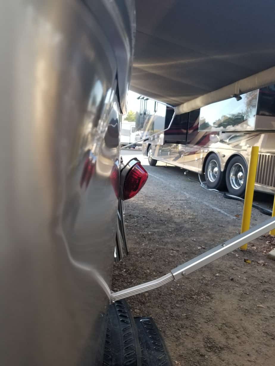 paintless dent removal on an airstream

